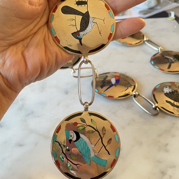 Vintage Native American Dale Edaakie Zuni Link Concho belt - Picture 10 of 16